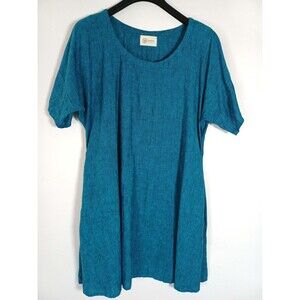 Linenbee 100% European Linen Lagenlook Dress 46" Bust Granola Coastal Airy Boho